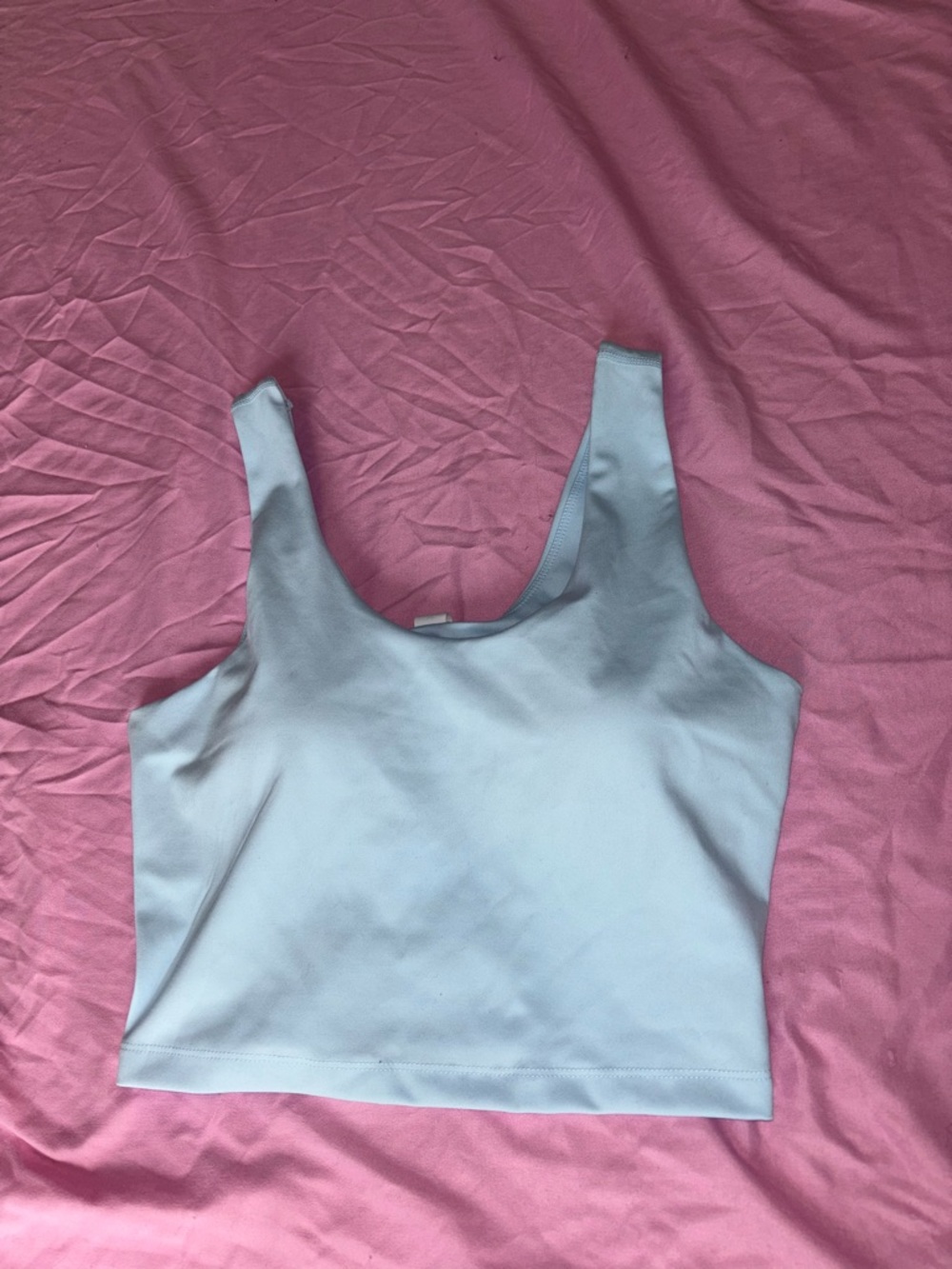 Yogalicious Light Blue Scoop Neck Crop Tank